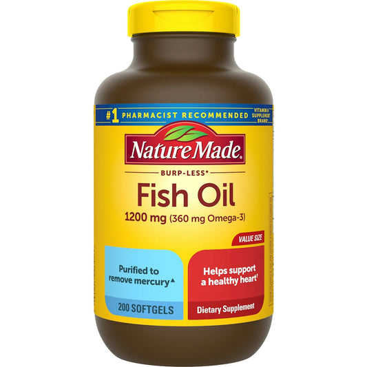 Nature Made Fish Oil, 1200 Mg, Softgels, Value Size Vitamins & Supplements Pasteur Pharmacy