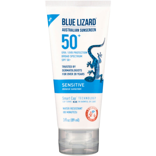 Blue Lizard Sensitive Sunscreen Tube - SPF 50 - 3 Fl Oz Sunscreen Pasteur Pharmacy