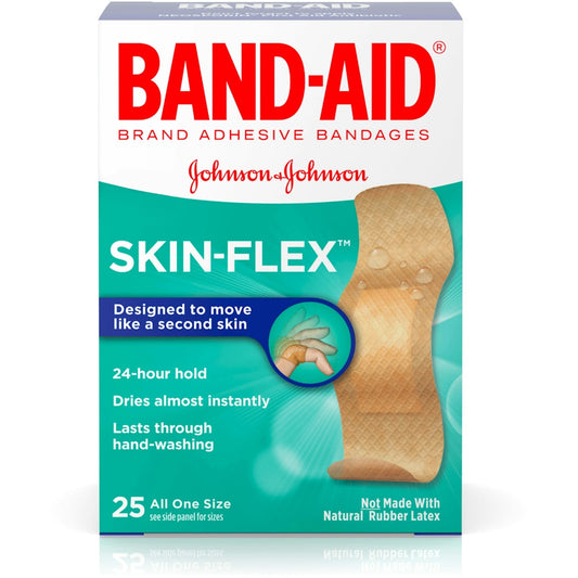 Band-Aid Brand Sterile Skin-Flex Adhesive Active Bandages For First & Wound Care Of Minor Cuts, Scrapes & Burns, Lightweight, Comfortable & Durable Second Skin Feeling, One Size First Aid Pasteur Pharmacy
