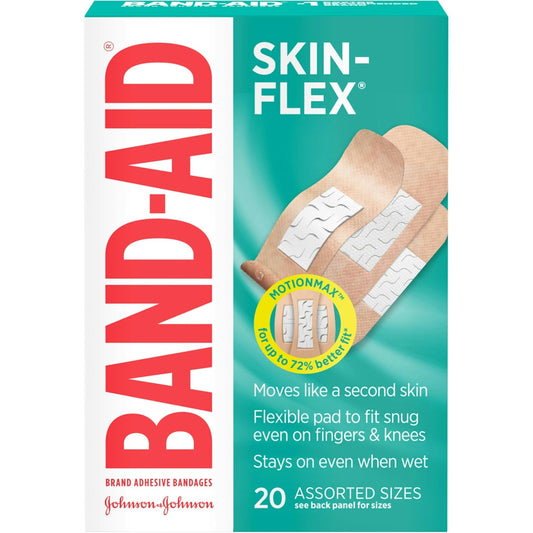 Band-Aid Brand Skin-Flex Adhesive Bandages – 20 Count (Assorted) Medical Tape & Bandages Pasteur Pharmacy