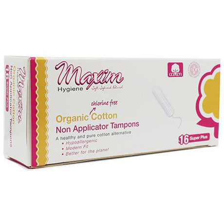 Maxim Hygiene Organic Cotton Tampons, Super Plus Absorbency, 16 Count Tampons Pasteur Pharmacy