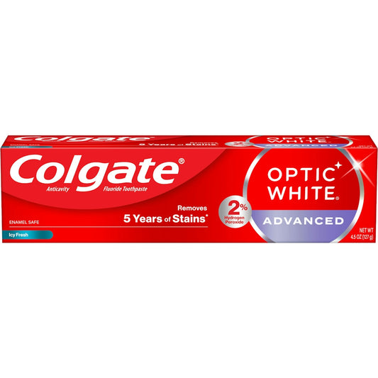Colgate Optic White Advanced Anticavity Fluoride Icy Fresh Toothpaste 4.5 Oz Toothpaste Pasteur Pharmacy