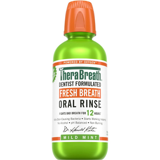 TheraBreath Oral Rinse, Fresh Mild Mint - 16 Fl Oz Mouthwash Pasteur Pharmacy