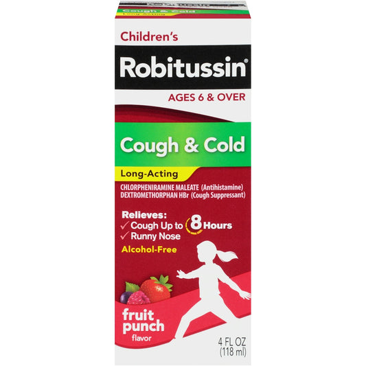 Robitussin Children's Long Acting Cough And Cold Medicine, Fruit Punch Flavor 4 Fl Oz Health & Beauty Pasteur Pharmacy