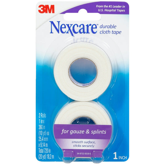Nexcare Durapore Durable Cloth Tape 1 Inch X 10 Yards, (Pack Of 2), From The #1 Leader In U.S. Hospital Tapes Medical Tape & Bandages Pasteur Pharmacy