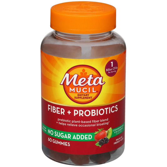 Metamucil No Sugar Added Gummies Strawberry Kiwi & Blackberry Flavored Fiber + Probiotics Vitamins & Supplements Pasteur Pharmacy