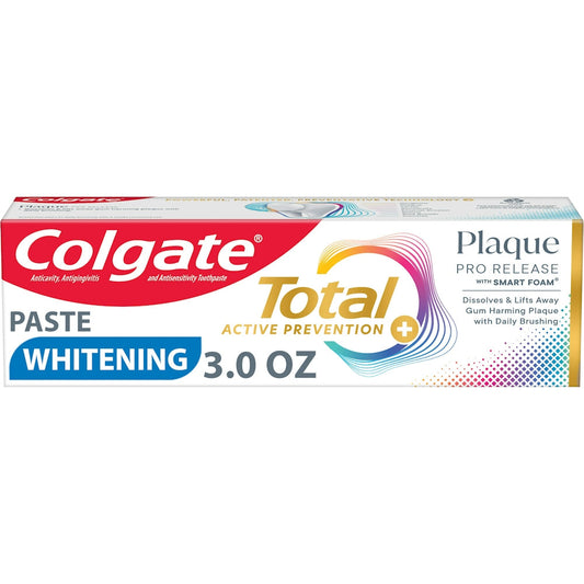 Colgate Total Whitening Pro Release Plaque Toothpaste, 3 .0 OZ Toothpaste Pasteur Pharmacy