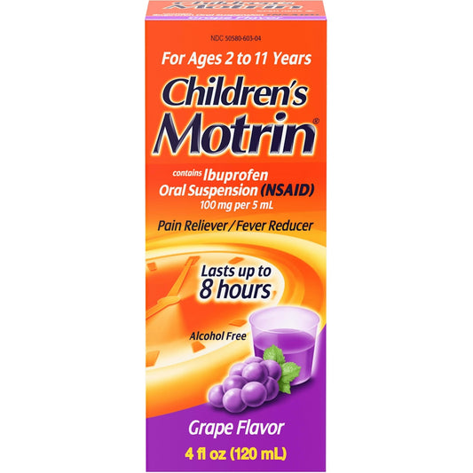 Motrin Children's Ibuprofen Grape Oral Suspension Pain Reliever/Fever Reducer - 4 Oz Health & Beauty Pasteur Pharmacy