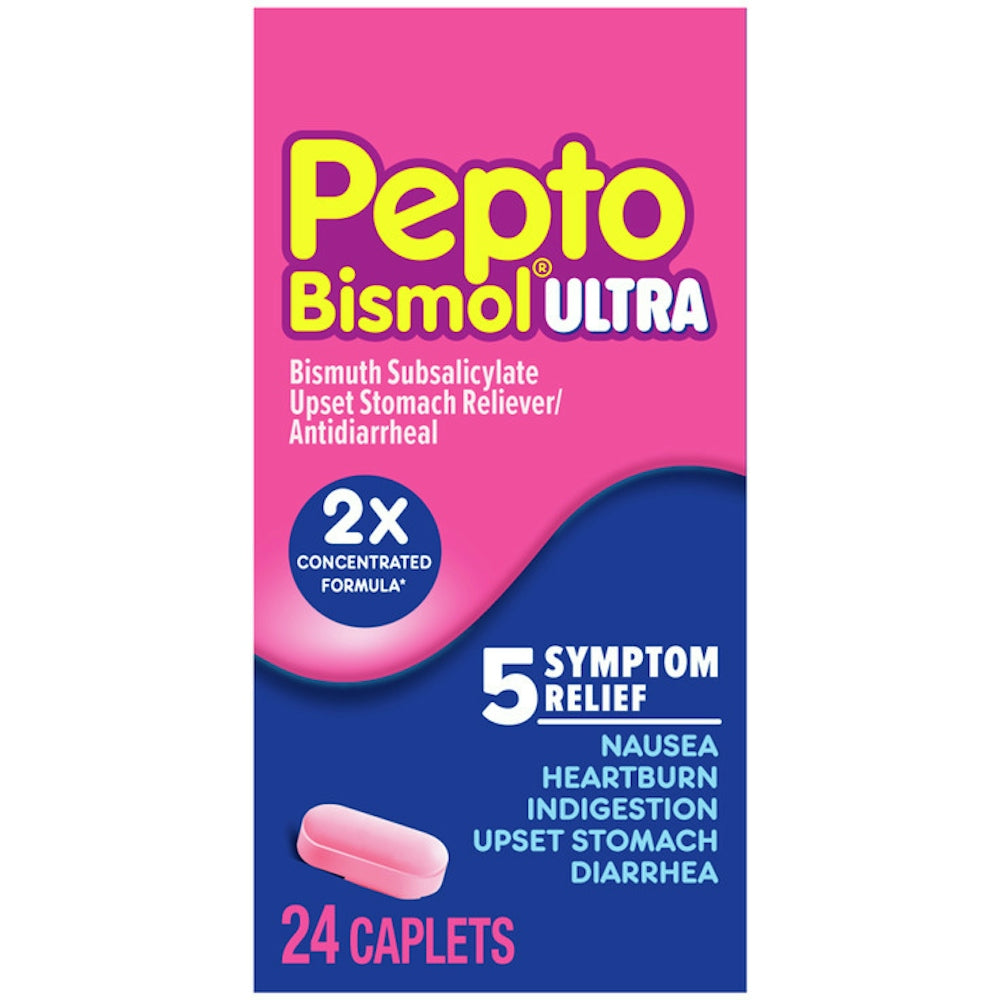 Pepto Bismol Ultra Caplets, Upset Stomach 5 Symptom Fast Relief Health & Beauty Pasteur Pharmacy
