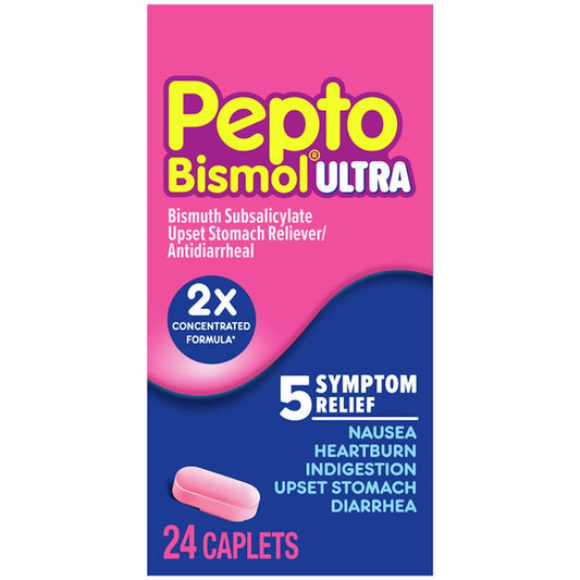 Pepto Bismol Ultra Caplets, Upset Stomach 5 Symptom Fast Relief Health & Beauty Pasteur Pharmacy