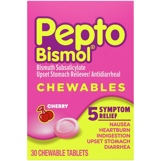 Pepto Bismol Upset Stomach Reliever/Antidiarrheal, Chewable Tablets, Cherry Health & Beauty Pasteur Pharmacy
