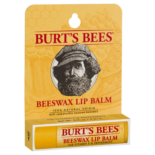 Burt's Bees 100% Natural Origin Moisturizing Lip Balm, Original Beeswax, 0.15 Ounce Tube Lip Balms & Treatments Pasteur Pharmacy