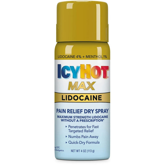 Icy Hot Pain Relief Spray, Dry, Max Strength, Lidocaine, Plus Menthol Health & Beauty Pasteur Pharmacy