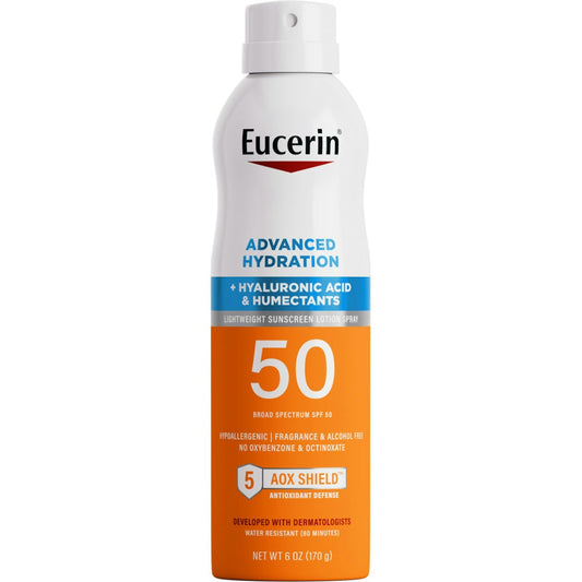 Eucerin Advanced Hydration Sunscreen Spray - SPF 50 - 6oz Sunscreen Pasteur Pharmacy