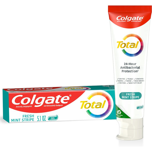 Colgate Total Fresh Mint Stripe Gel Toothpaste, 5.1 Oz Toothpaste Pasteur Pharmacy
