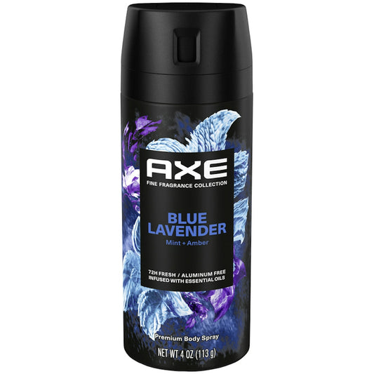 Axe Fine Fragrance Collection Premium Deodorant Body Spray For Men Blue Lavender 4 Oz Bath & Body Pasteur Pharmacy