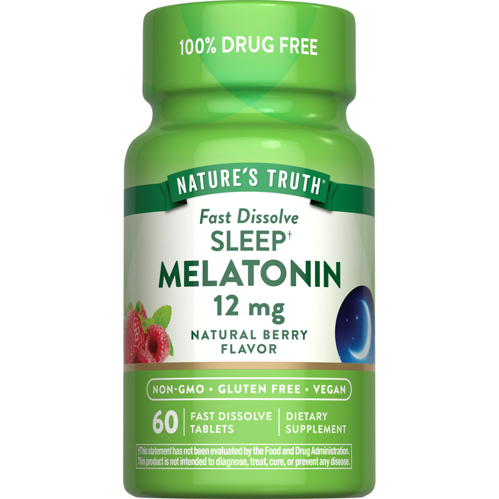 Nature's Truth Natural Berry Flavor Fast Dissolve Tablets 12 Mg Sleep Melatonin Vitamins & Supplements Pasteur Pharmacy