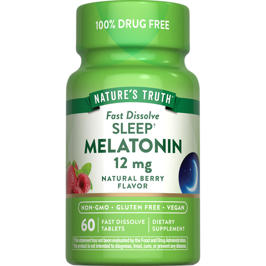 Nature's Truth Natural Berry Flavor Fast Dissolve Tablets 12 Mg Sleep Melatonin Vitamins & Supplements Pasteur Pharmacy