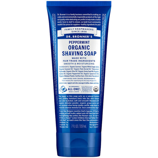 Dr. Bronner's Organic Shaving Soap Spearmint Peppermint 7 Fl. Oz