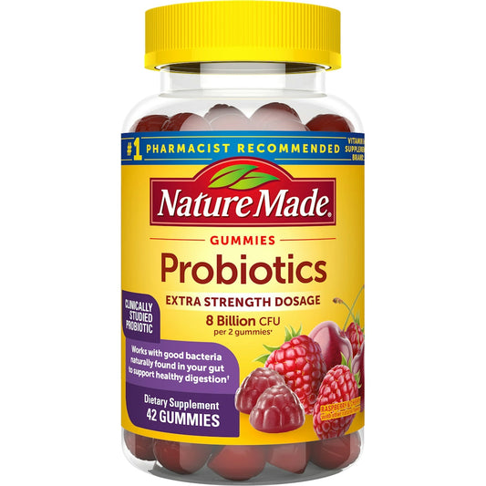 Nature Made Ultra Strength Digestive Probiotic Gummies For Women And Men - Raspberry & Cherry - 42ct Vitamins & Supplements Pasteur Pharmacy