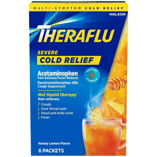Theraflu Cold Relief, Severe, Honey Lemon Flavor, Packets Honey Pasteur Pharmacy