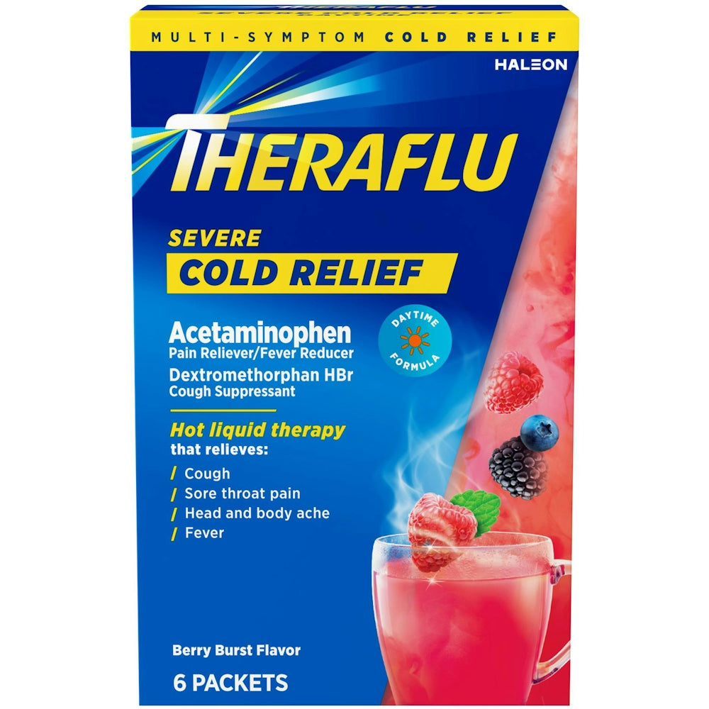 Theraflu Cold Relief, Severe, Packets, Berry Burst Flavor Health & Beauty Pasteur Pharmacy