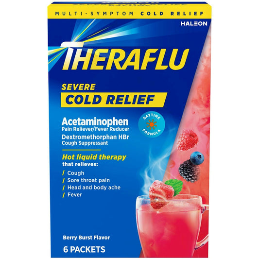 Theraflu Cold Relief, Severe, Packets, Berry Burst Flavor Health & Beauty Pasteur Pharmacy