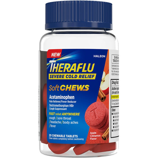 Theraflu Soft Chews Apple Cinnamon Flavor Severe Cold Relief Apples Pasteur Pharmacy