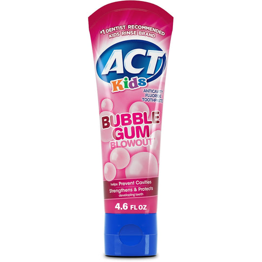 Act Kids Bubble Gum Blowout Anticavity Fluoride Toothpaste - 4.6 Ounce Toothpaste Pasteur Pharmacy