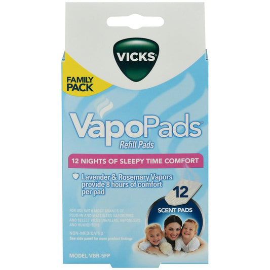 Vicks Vapopads Refills Lavender & Rosemary Scent Pads Family Pack 12Ea Health Care Pasteur Pharmacy