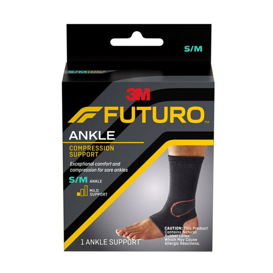FUTURO Comfort Slim Silhouette Ankle Support, Breathable Compression Sleeve, S/M Supports & Braces Pasteur Pharmacy