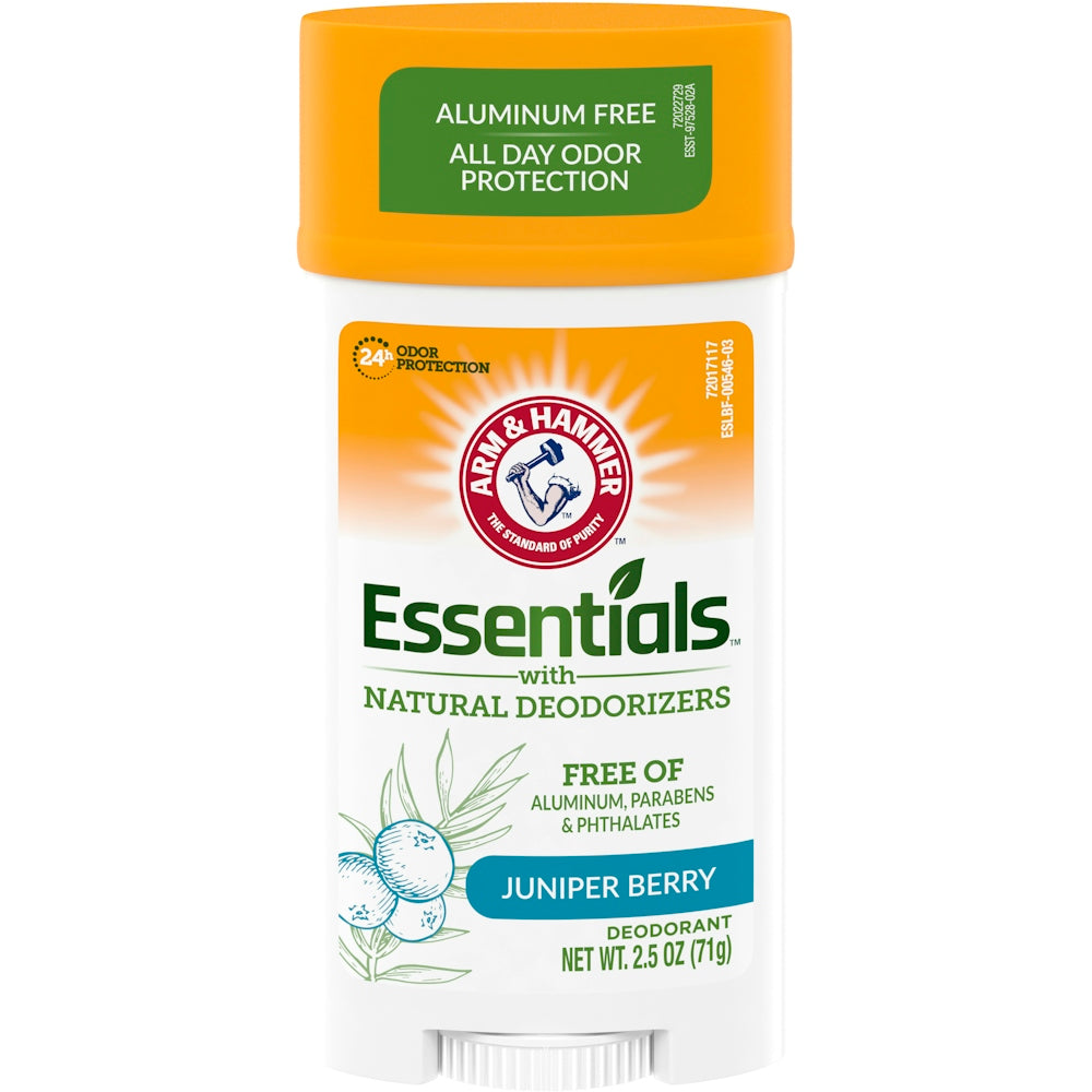 Arm & Hammer Essentials Natural Deodorant, Clean Juniper Berry, 2.5 Oz Deodorant Pasteur Pharmacy