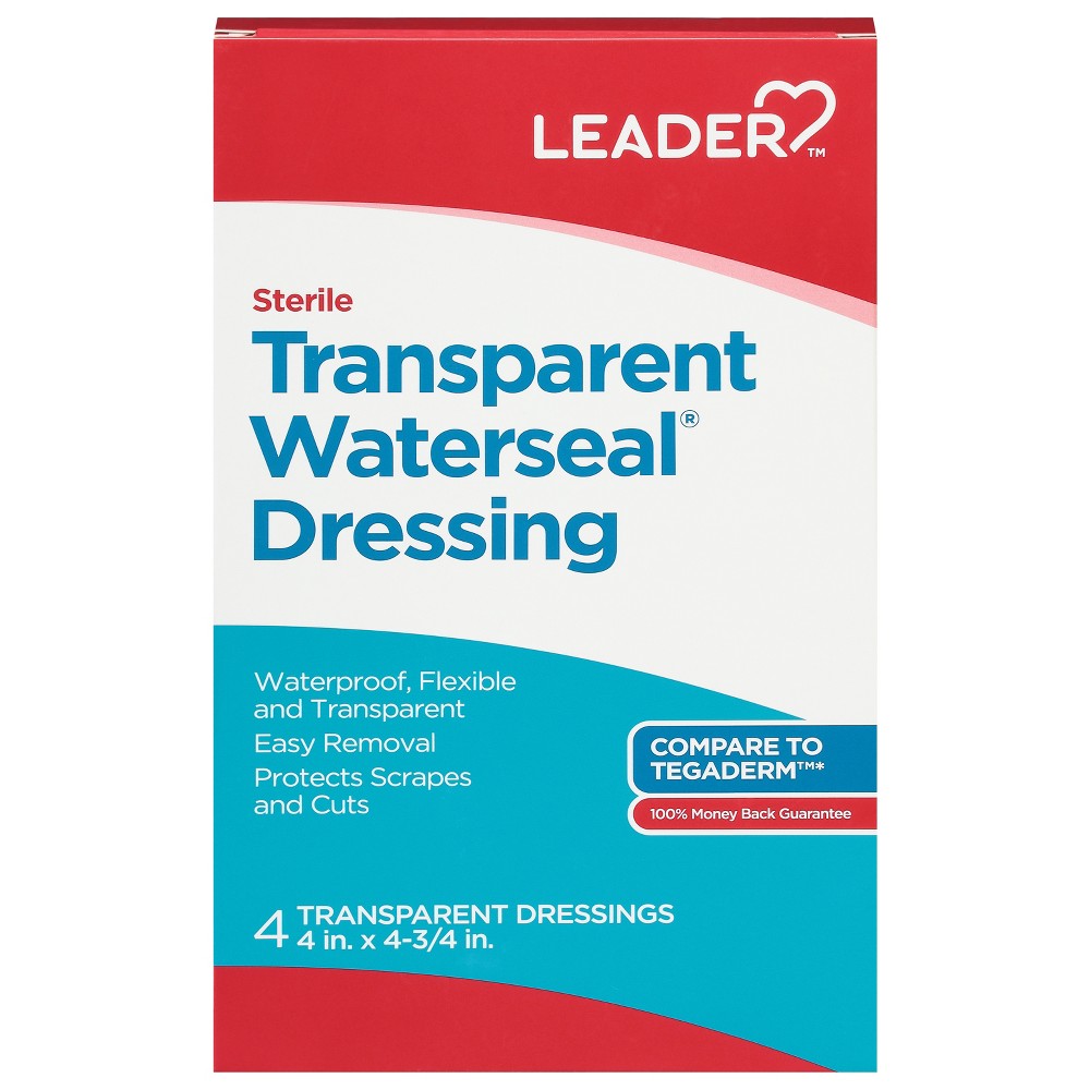 Leader™ Transparent Waterseal Dressing - 4" x 4.75" - 8 Count (Waterproof Wound Care) Medical Tape & Bandages Pasteur Pharmacy