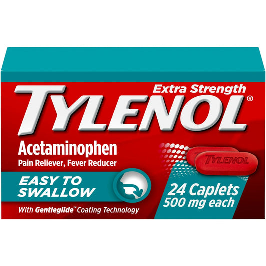 Tylenol Extra Strength Acetaminophen - Easy To Swallow Pain Reliever Caplets Medicine & Drugs Pasteur Pharmacy