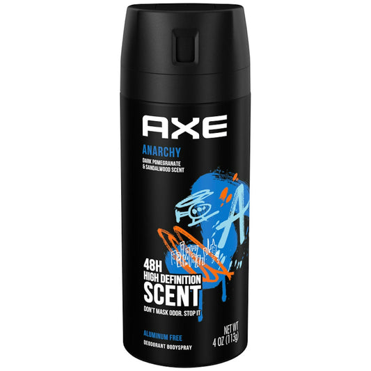 Axe Anarchy 48-Hour High Definition Scent Deodorant Body Spray, Dark Pomegranate & Sandalwood, 4 OZ Deodorant Pasteur Pharmacy