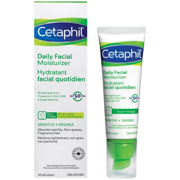 Cetaphil Daily Facial Moisturizer for All Skin Types SPF 50 1.7oz Face Moisturizers Pasteur Pharmacy