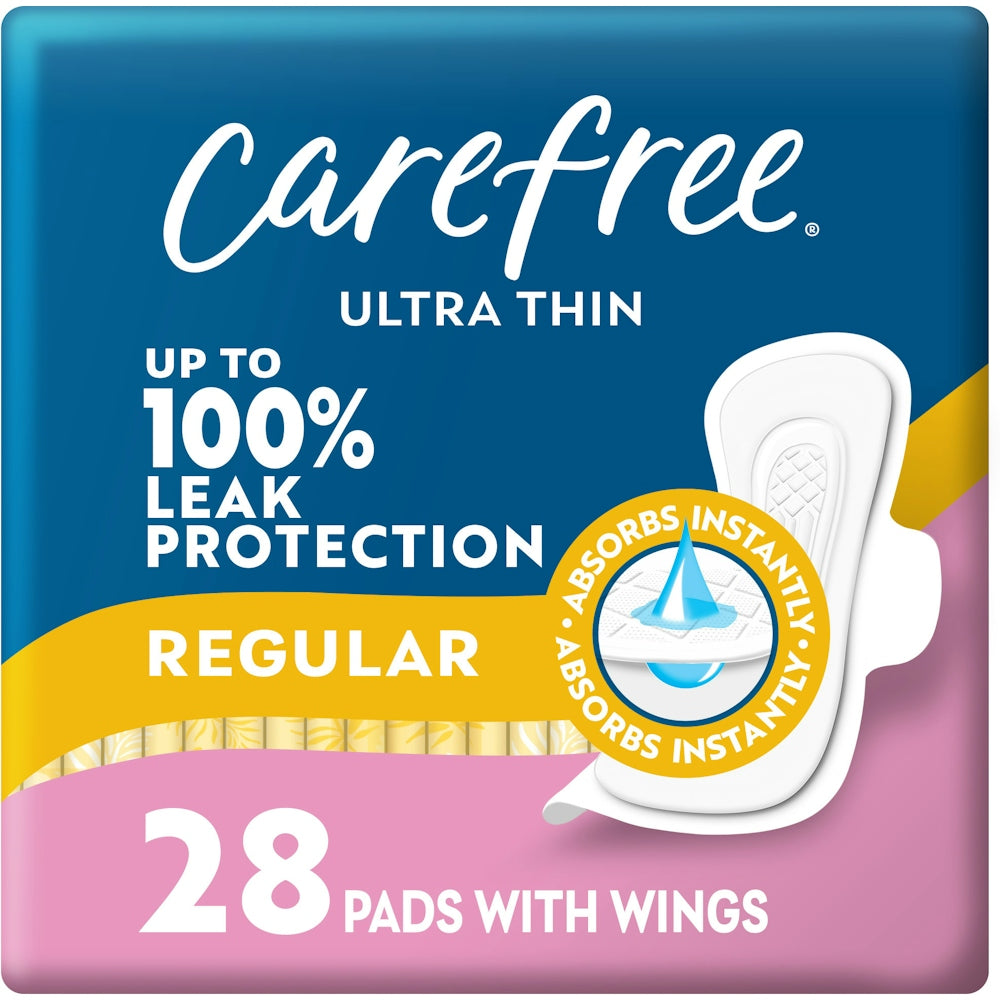 Carefree Ultra Thin Regular Pads With Wings - 28ct Feminine Pads & Protectors Pasteur Pharmacy