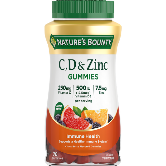 Nature's Bounty Vitamins C, D & Zinc, Immune Health, Gummies, Citrus Berry Flavored ( Discontinued )