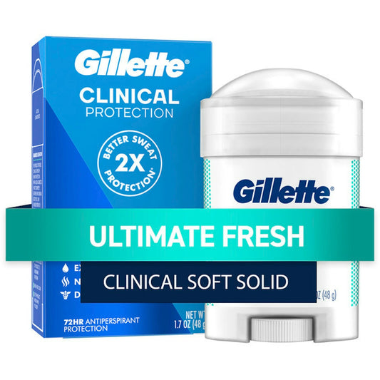Gillette Clinical Soft Solid Antiperspirant & Deodorant Ultimate Fresh 1.7 oz Deodorant Pasteur Pharmacy