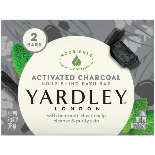 Jabón en barra Yardley de carbón activado y arcilla bentonita, 4.25 oz