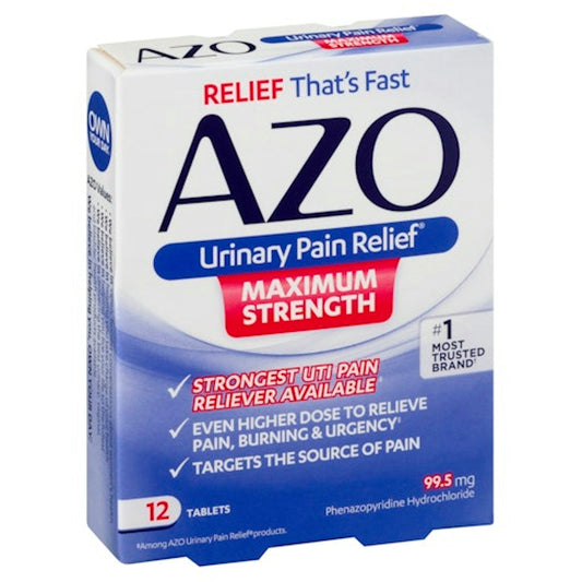 AZO Standard Maximum Strength – Urinary Pain Relief Tablets Health & Beauty Pasteur Pharmacy