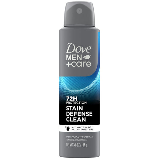 Dove Men Care Stain Defense Clean 72H Dry Spray Antiperspirant Deodorant, 3.8 Oz Deodorant Pasteur Pharmacy