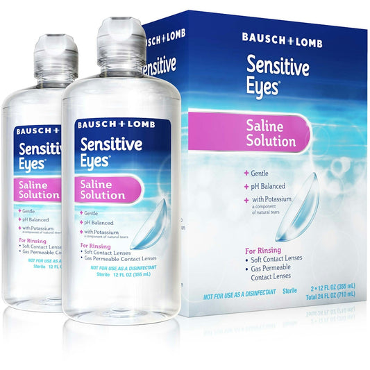 Bausch & Lomb Gentle Sensitive Eyes Plus Saline Solution Value Pack, 12 Fl Oz Health & Beauty Pasteur Pharmacy