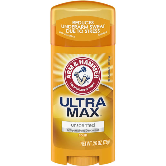 Arm & Hammer Ultra Max Antiperspirant Deodorant, Unscented, 2.6 oz (Invisible Solid) Deodorant Pasteur Pharmacy
