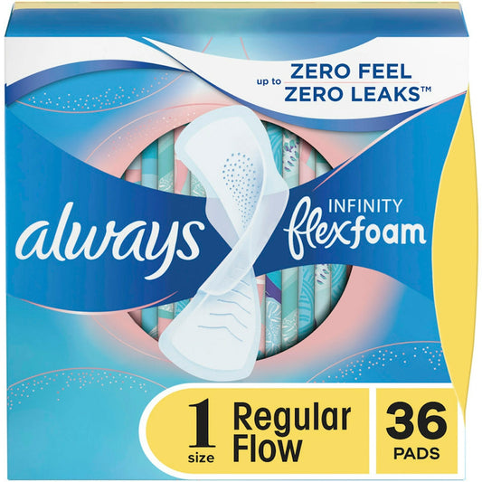 Always Infinity Size 1 Regular Pads with Wings, FlexFoam - 36 ct Feminine Pads & Protectors Pasteur Pharmacy