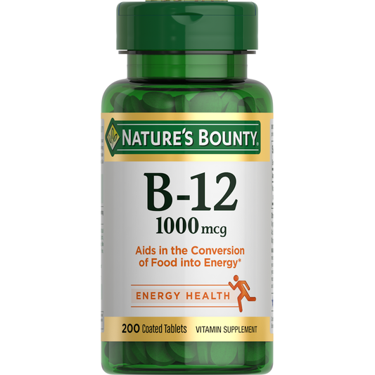 Nature's Bounty Vitamin B-12 1000 Mcg, Supports Energy Metabolism 200 Coated Tablets Vitamins & Supplements Pasteur Pharmacy