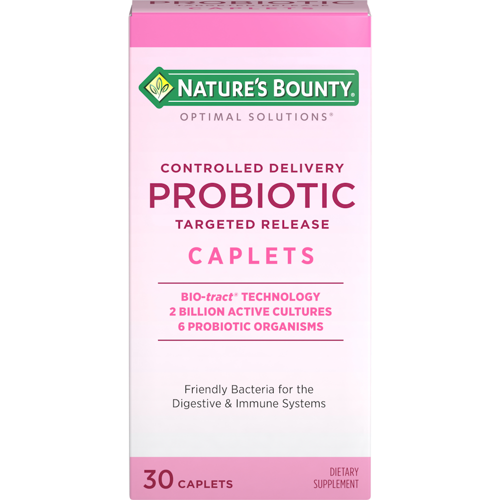 Nature's Bounty Optimal Solutions Controlled Delivery Probiotic Caplets Vitamins & Supplements Pasteur Pharmacy