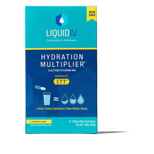 Liquid I.V. Hydration Multiplier, Electrolyte Drink Mix Powder, Lemon Lime - 6 Individual Packets Beverages Pasteur Pharmacy