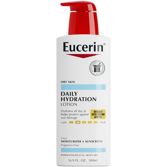 Eucerin Daily Hydration Broad Spectrum SPF 15 Body Lotion Unscented - 16.9 Fl Oz Body Lotion Pasteur Pharmacy