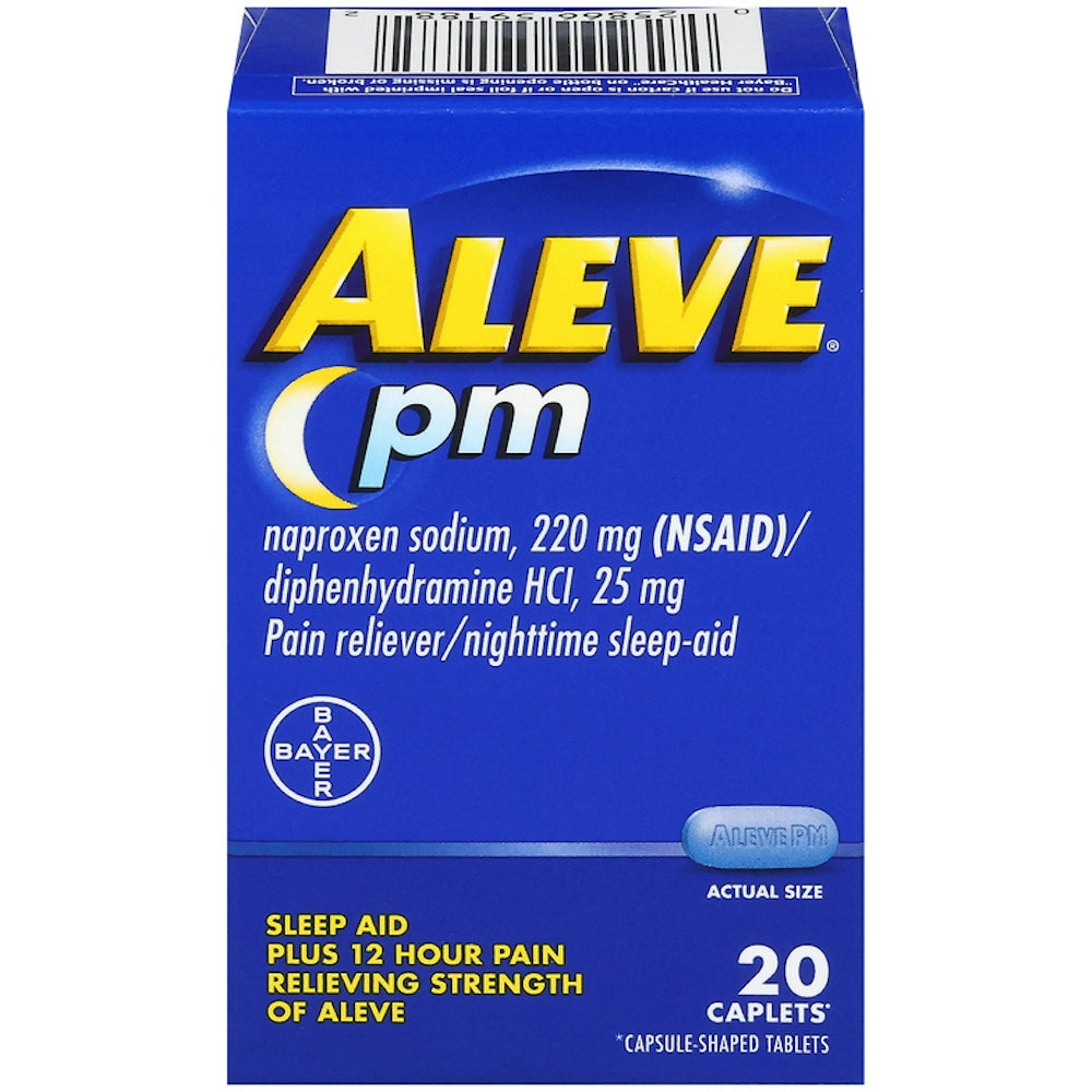 Aleve PM Nighttime Pain Reliever & Sleep Aid, 220mg Naproxen Sodium, 20 Count Caplets Medicine & Drugs Pasteur Pharmacy